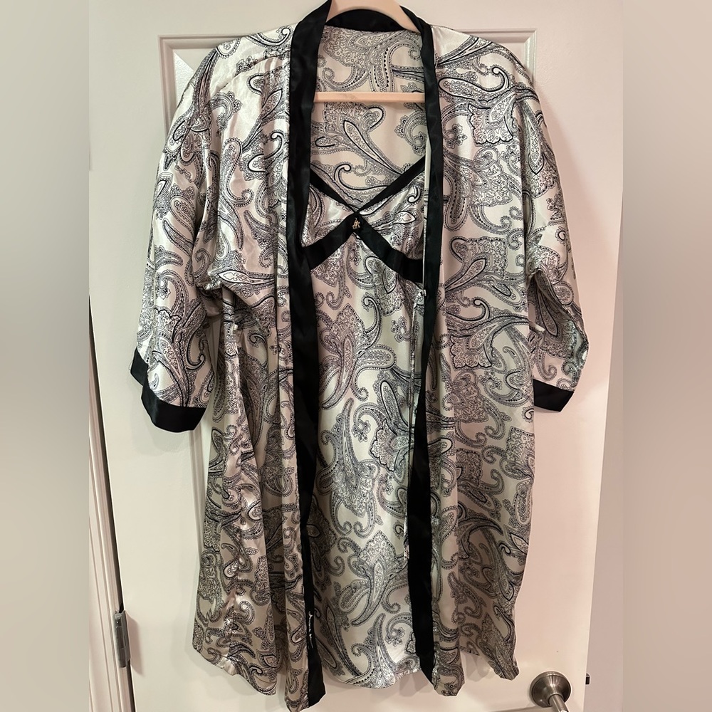 Satin Slip Dress & Robe Set